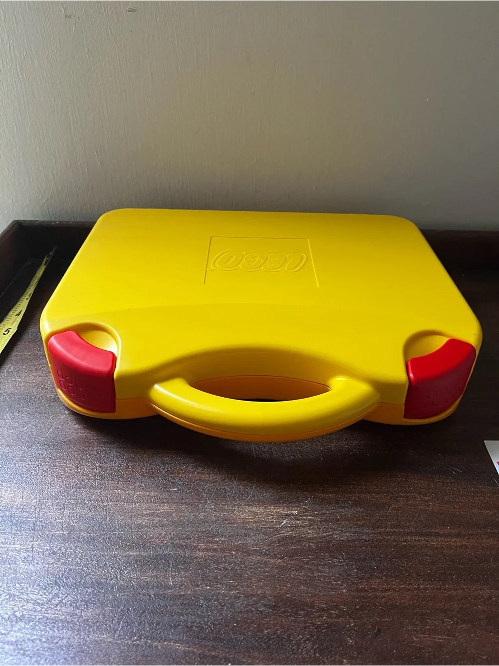 Vintage 2012 Lego Yellow Kids Carrying Case with Red Latches
